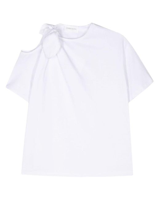 Christian Wijnants White Tafari Tied-shoulder T-shirt