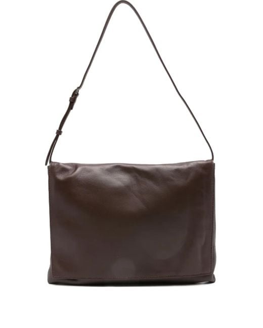 The Row Brown Nan Leather Shoulder Bag