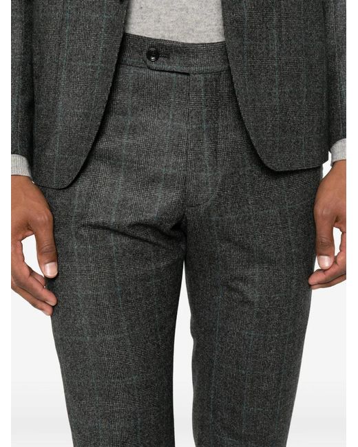 Tagliatore Gray Check-Pattern Single-Breasted Suit for men