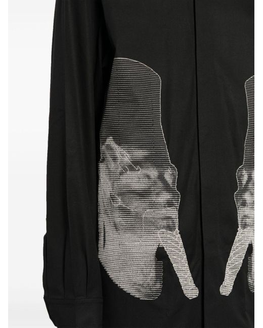 Rick Owens Black Jumbo Cotton Shirt Jacket for men
