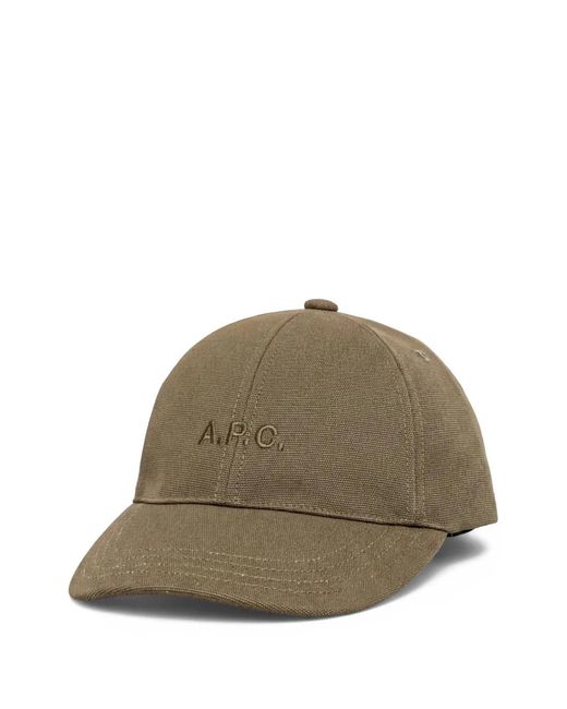 A.P.C. Green Logo-Embroidered Baseball Cap for men