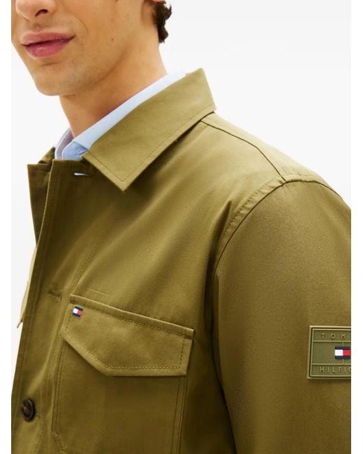 Tommy Hilfiger Green Surchemise À Patch Logo Et Poche À Rabat for men