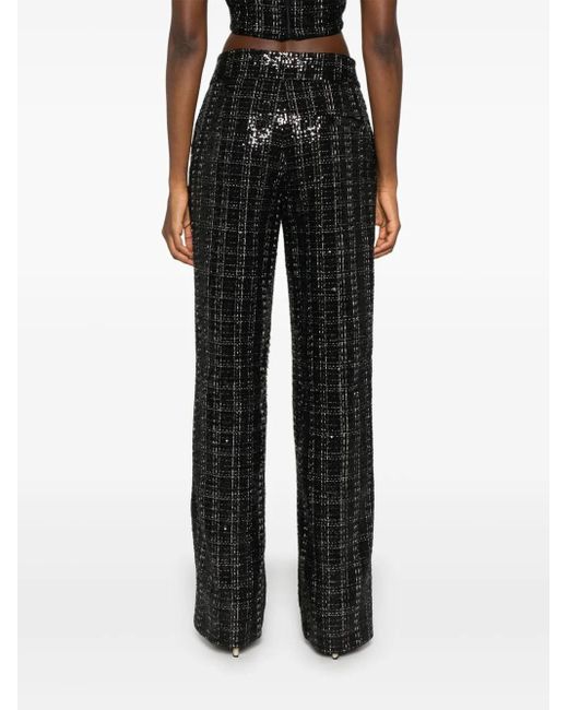 Genny Black Karierte Hose Mit Pailletten