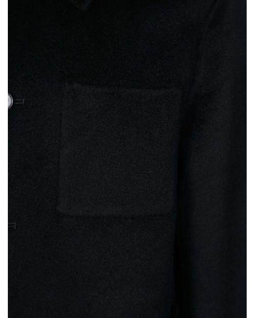 Amaranto Black Button-Up Patch-Pocket Jacket for men
