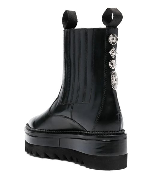 Toga Black Stud-Embellished Platform Boots