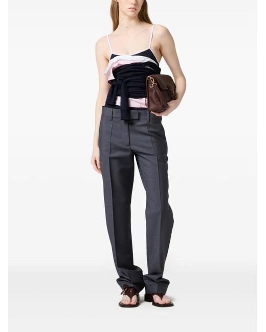Miu Miu Blue Pressed-Crease Trousers