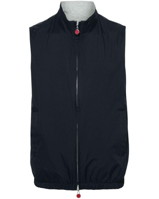 Kiton Blue Reversible Zipped Vest for men