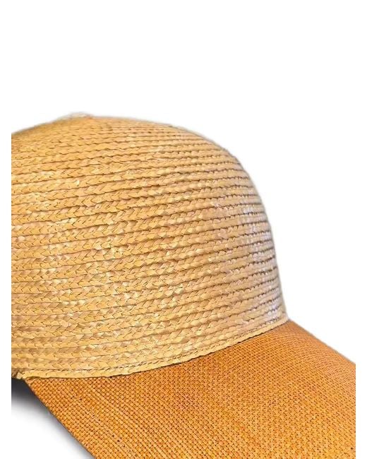 Eleventy Natural Straw Visor Cap for men