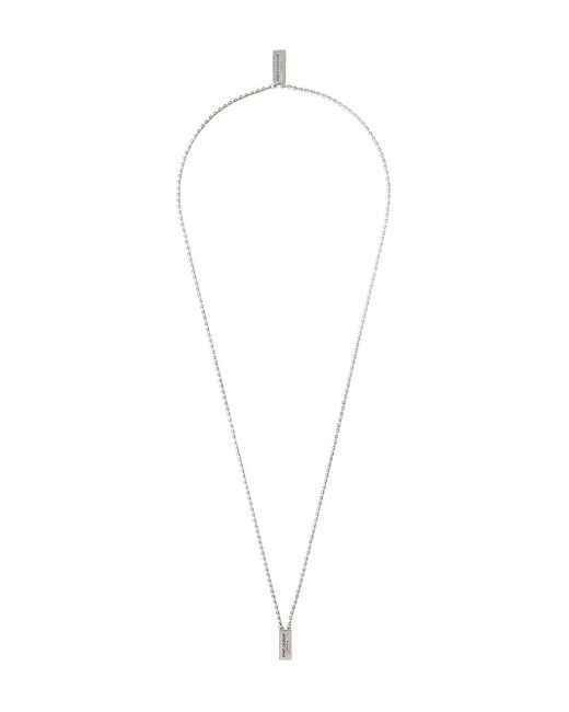 Saint Laurent Logo Engraved Necklace in 