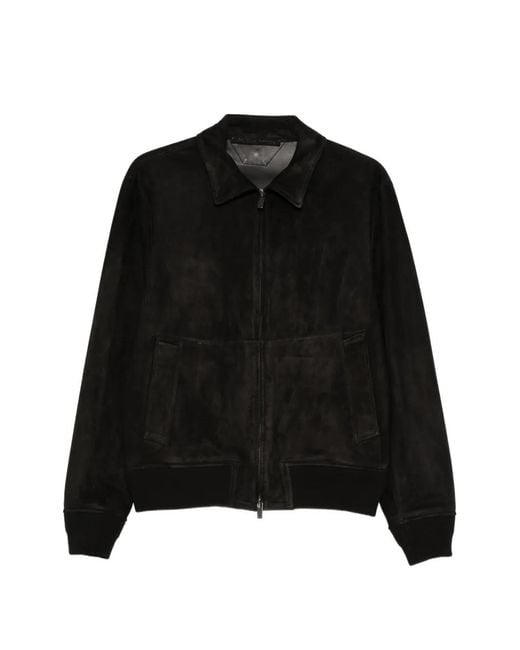 Salvatore Santoro Black Suede Jacket for men