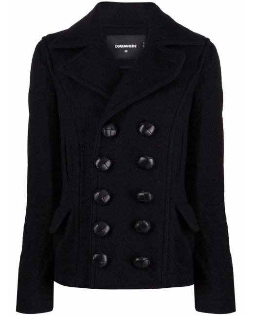 DSquared² Black Double-breasted Wool Jacket
