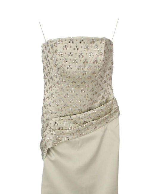 Nafsika Skourti White Solene Crystal-Embellished Gown Maxi Dress