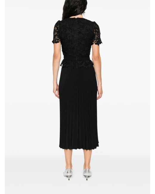 Nissa Black Lace-Panels Maxi Dress