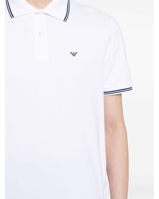 Emporio Armani Poloshirt Met Logoprint in het White voor heren