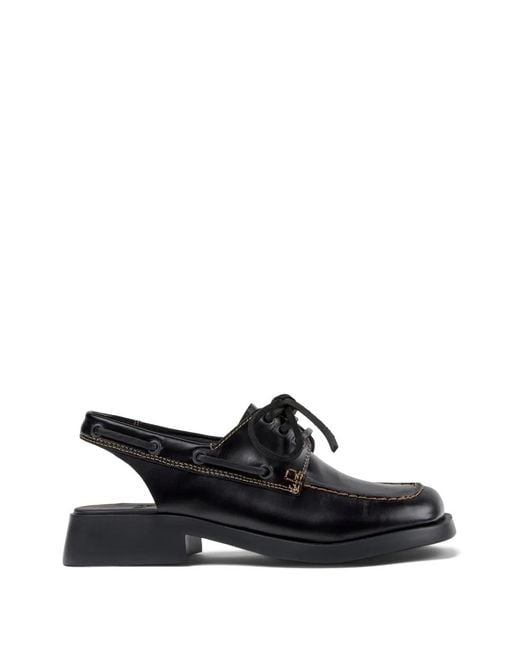 Camper White Mules Dana En Cuir À Lacets