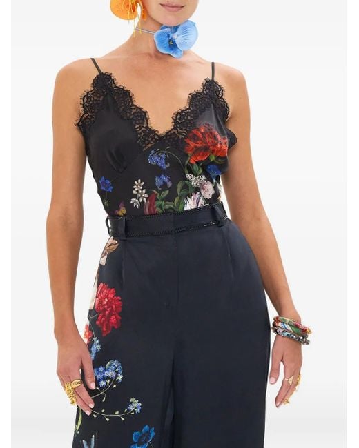 Camilla Printed Tank Top Black