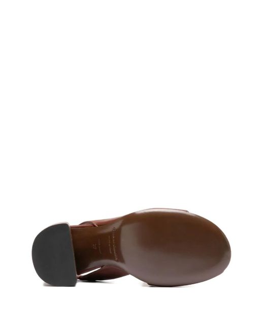 Officine Creative Brown Felicia 005 Peep-Toe Block-Heel Sandals