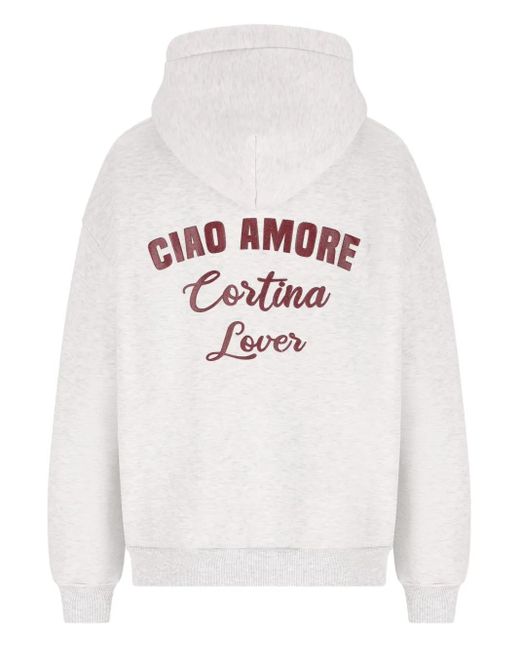 Giada Benincasa White Ciao Amore Embroidered Hoodie