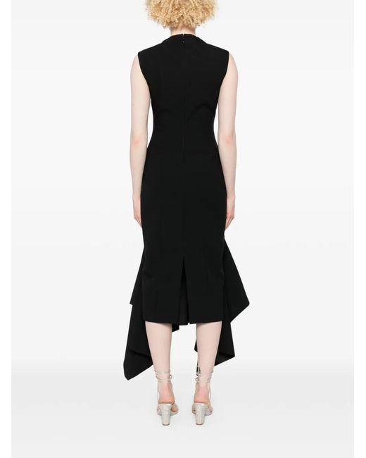Solace London Black Trinity Midi Dress