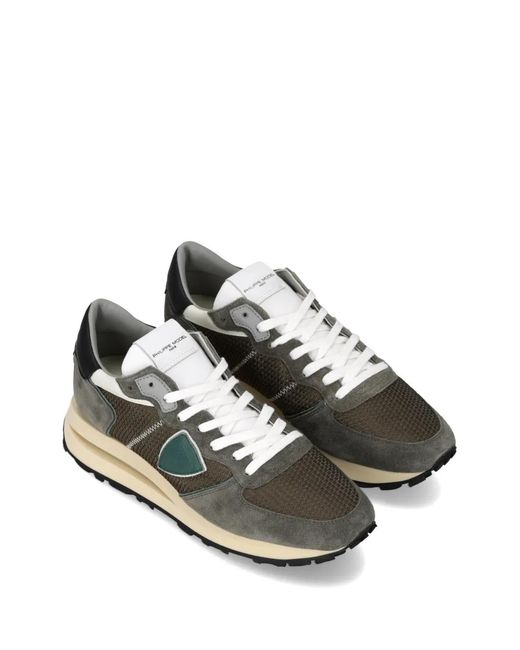 Philippe Model Green Tropez Haute Triangle-Patch Low-Top Sneakers for men