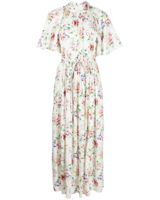 Robe Longue À Fleurs Rosetta Getty en coloris White