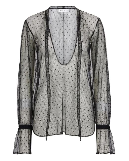 Nina Ricci Top Met Stippen in het Gray