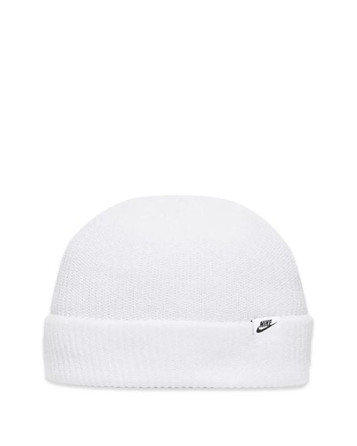 Nike White Terra Ribbed Beanie Hat