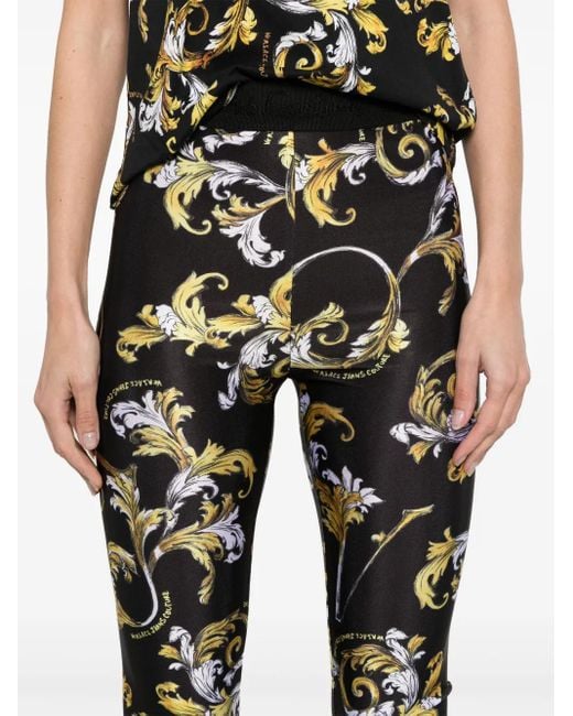 Versace Jeans Couture Black Leggings Mit "Barocco"-Print