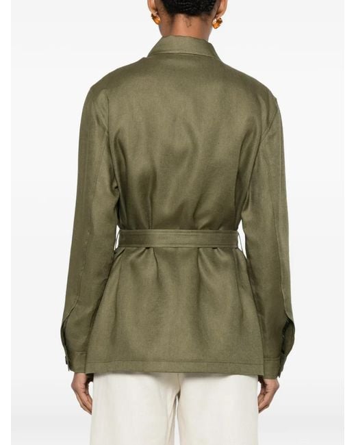 Tagliatore Green Belted Jacket