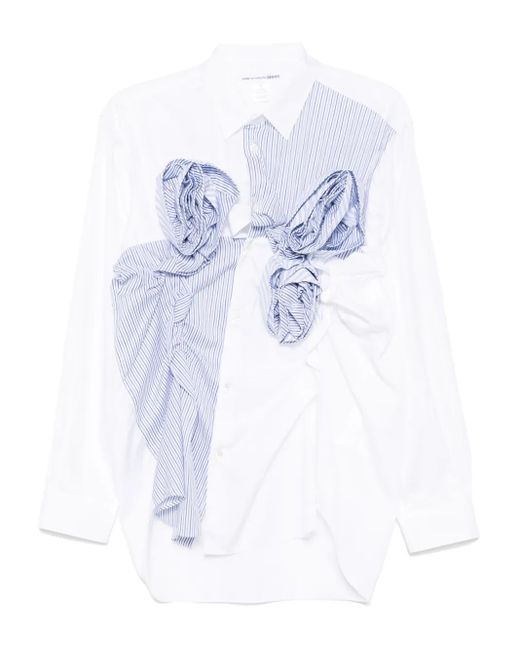 Comme des Garçons Blue Striped Rose Shirt for men
