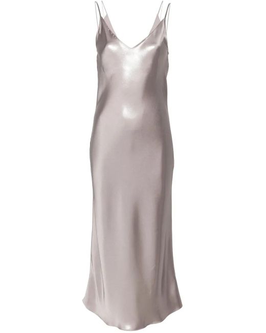 Boss Gray Metallic-Sheen Midi Dress