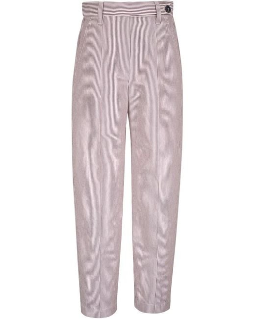 Brunello Cucinelli Red Striped Trousers