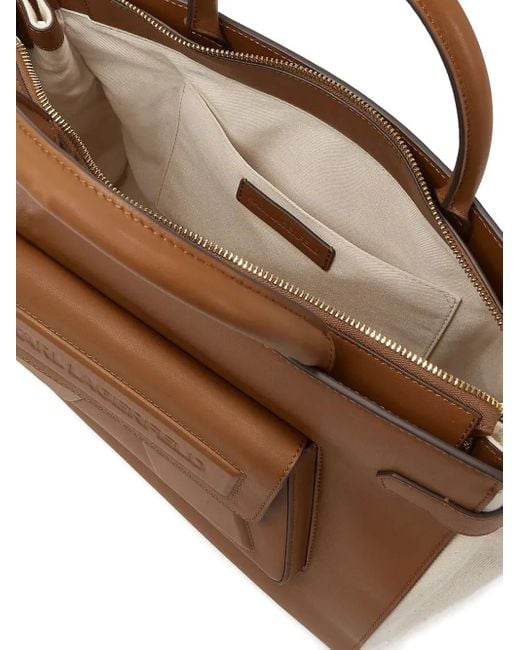 Karl Lagerfeld Handtas Met Colourblocking En Structuur in het Brown