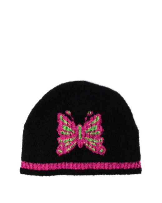 Chopova Lowena Black Cyber Butterfly Beanie