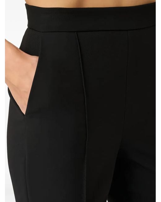 Elisabetta Franchi Black Lightweight Crêpe Fabric Trousers
