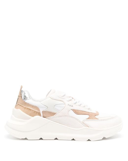 Date Fuga Two-tone Panelled Sneakers in Natural | Lyst Canada