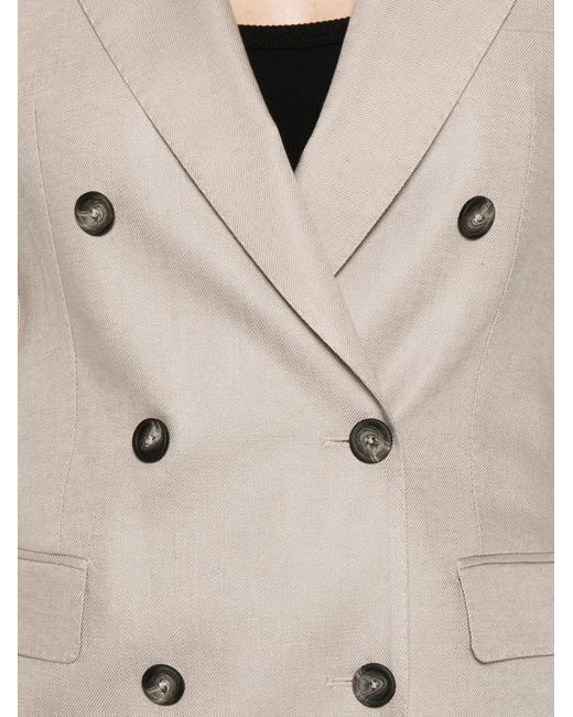 Tagliatore Natural Parigi Double-Breasted Peak-Lapel Blazer