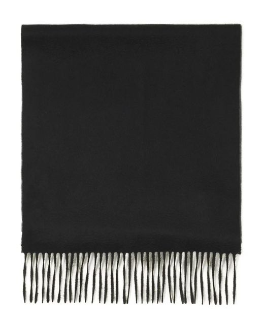 Lanvin Gray Fringed Wool Scarf for men