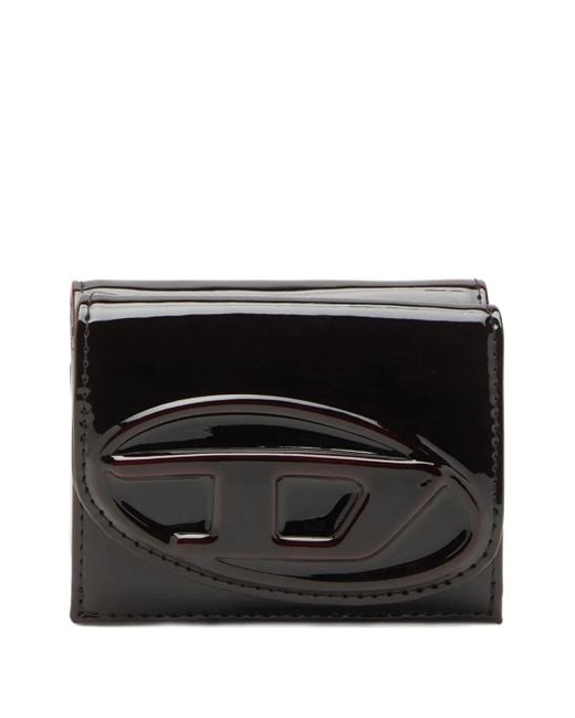 DIESEL Black Logo-Plaque Trifold Wallet
