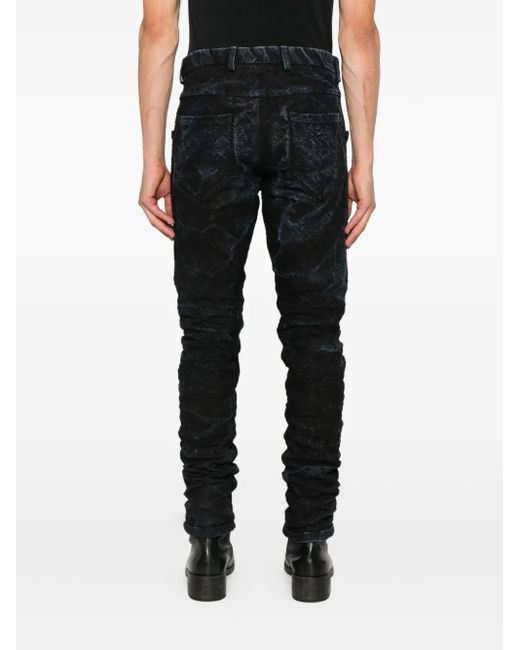 Layer Zero Black Acid-Wash Trousers for men