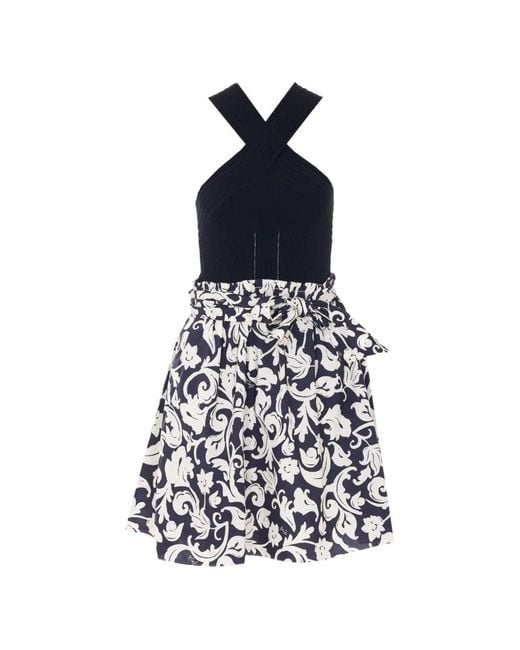 Liu Jo White Short Dress With Print