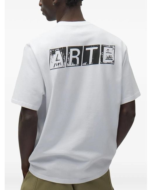Arte' White Crew-Neck T-Shirt for men