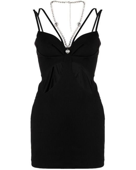Area Black Butterfly Cut-out Minidress