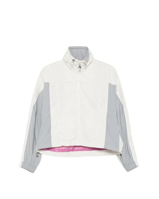 Patrizia Pepe White Colour-Block High-Neck Jacket