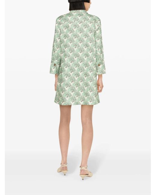 LaDoubleJ Green Artemis Fans-Jacquard Minidress