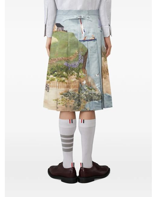 Thom Browne White Nantucket Pleated Skirt for men