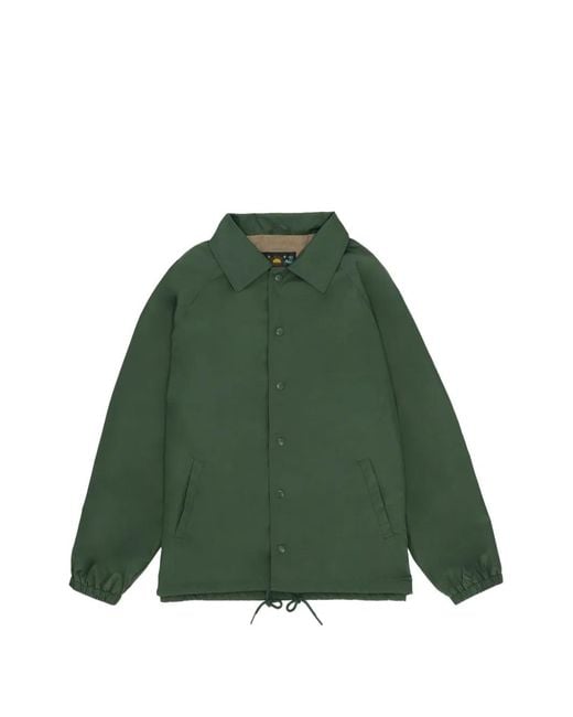 Fortela Green Coach Embroidered-Patch Drawstring Jacket for men
