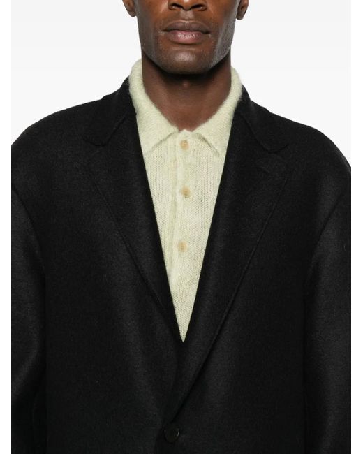 Harris Wharf London Einreihiger Mantel mit Klappentasche in Black für Herren