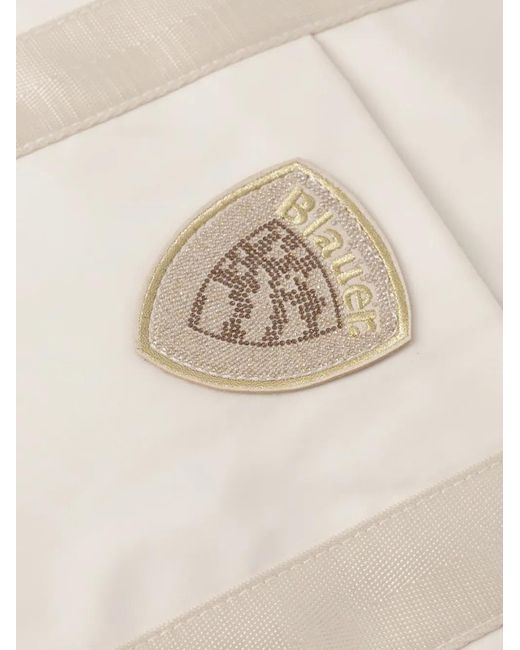 Blauer White Logo-Patch Tote Bag