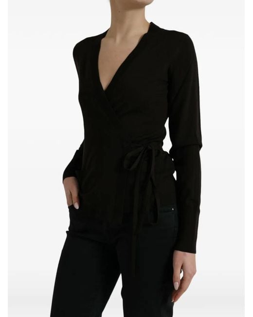 Dolce & Gabbana Black V-Neck Long-Sleeved Sweater